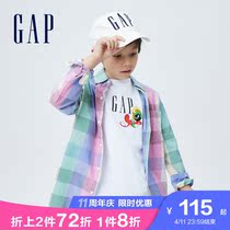 Gap boy pure cotton signet Clostridium turned collar shirt 824552 spring 2022 new childlike long sleeve blouse