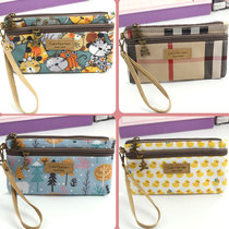 Cute kitty Puppy Little Bear South Korea Imports Oxford Butt Waterproof Double Zip Mobile Phone Bag Girl Zero Wallet