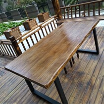 Solid wood desk conference table long table simple size plate rectangular company meeting negotiation table and chair bar shape