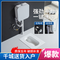 HEGII squatting toilet patent squatting pit water tank foot valve deodorant and water-saving double drainage stool device squatting pit H307