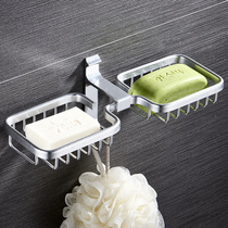 Punch-free soap box soap box bathroom rack double creative wall-mounted drain rack toilet soap rack