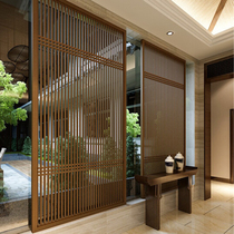 New Chinese style solid wood flower lattice Wood grille professional custom partition screen Yarn painting custom modern simple art decoration