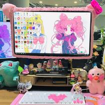 Protective cover pen cartoon notebook LCD cute edging frame screen desktop dust cover computer plush