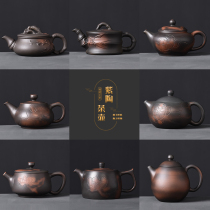 Purple pottery teapot large single pot kung fu tea set Qinzhou purple mud Koo Xing pottery pure handmade tea purple sand pot Xi Shi pot