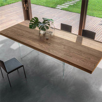 Nordic simple light luxury acrylic hanging table modern simple designer creative log Workbench large board