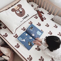 Japanese childrens bed latex cushion mat cute bear baby ice silk mat kindergarten nap soft mat