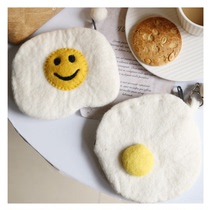 hin cute sheep felt creative zero wallet Nepal handmade smiley face bag with red autumn and winter pure wool hanging bag