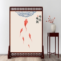 Chinese screen partition wall living room seat screen hotel solid wood shield Xuan closed door office double-sided company