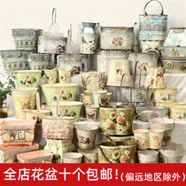 Lonely product collection-American pastoral style home balcony garden green plant decoration antique flower pot fleshy pot flower Ware