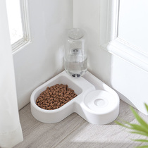 Cat bowl Double bowl Dog bowl Automatic drinking and eating bowl Dog bowl Anti-tipping Cat food Cat drinking bowl Pet supplies