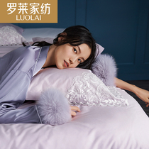 Luolai home textile bedding all cotton simple bed sheet sheet sheet sheet sheet double 1.8m bed four piece set Xiangsong feather Q