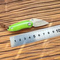 Master Jane small olive mini Damascus steel folding knife key EDC portable knife high hardness sharp knife
