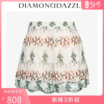 Diamond dazzle summer wear new printed satin silk casual shorts for women 1a2q10751