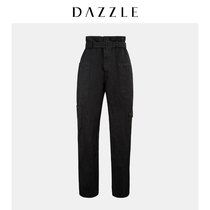 Dazzle Disu 2020 spring clothing new waistband fold sense work clothes wide leg leisure pants women 2c1q4431a