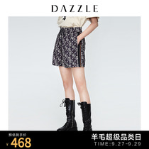 Dazzle ground element autumn new elastic drawstring webbing stitching printed casual shorts 2G3Q1206A