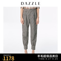 Dazzle Desu 2020 summer new tie leg grey printed sports casual pants Harun pants women 2c2q4053e