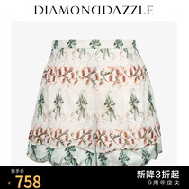 Diamond dazzle summer wear new printed satin silk casual shorts for women 1a2q10751