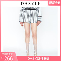 Dazzle spring and autumn new striped fashionable letter belt casual shorts 2f1q1062r