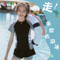 Childrens swimsuits girls foreign style summer girls childrens split swimwear new 12-15-year-old girls swimsuit hot spring