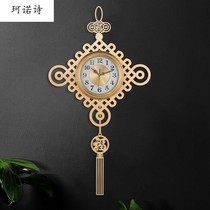 New Chinese hanging clock Living room Home Fashion 2022 new creativity Decorative Bronze Clock Upscale Pure Copper Light Extravaganza