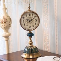 European-style living room large creative trend clock clock clock clock bedroom desktop table Table Table Table Table table clock pendulum metal seat clock