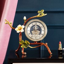 Light luxury style enamel color seat clock living room perspective gear sitting clock desktop decoration table clock creative personality jewelry ornaments