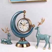 High-end watches light extravagant place clocks living room fashion clocks desktop pendulum clocks desktop ornaments European-style home clocks