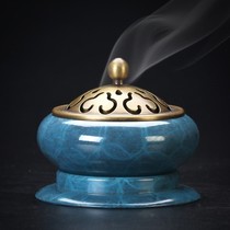 High-end brand copper incense seal stove household pan incense seal indoor sandalwood stove incense tea ceremony aromatherapy aromatherapy stove ornaments