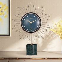 Home light luxury clock desktop clock fashion living room TV cabinet ornaments clock simple Creative mute quartz clock