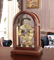 European mechanical clock retro solid wood decorative ornaments home antique desktop clock jewelry Polaris copper movement