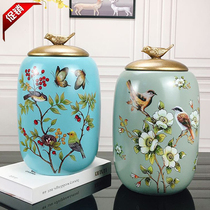 American storage cans ceramic large storage candy cans European decorative cans tea cans household ornaments home accessories