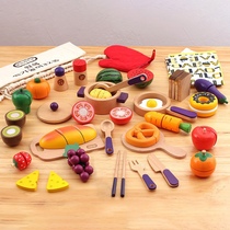 Exported Korean children's toys fruits and vegetables wooden hook and loop house kitchen toys