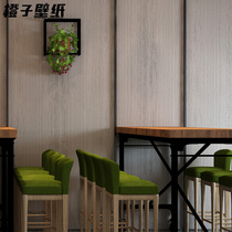 Retro imitation wood grain hairdressing shop wallpaper 3D three-dimensional restaurant Cafe barber shop thickened tooling original wood color wallpaper