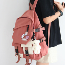 Junior high school student school bag female new Korean version of high school lightweight waterproof large capacity primary school student shoulder bag female cute Sen department