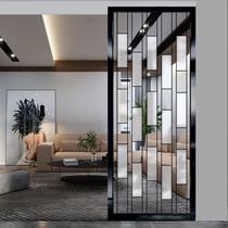 Stainless steel screen partition Dining living room Bedroom occlusion wall Simple modern barrier brake entrance New Chinese iron art light luxury