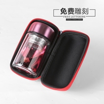 Portable double-layer glass Mini small capacity water Cup mens ladies tea cup 200ml lettering custom logo