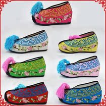 Opera color shoes nano plastic Beijing opera Yue opera Hua Dan increased in ancient costumes embroidered shoes good inside high color shoes