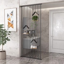 Modern light luxury screen partition living room stainless steel entrance wrought iron simple shelf Nordic hollow decoration