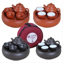 Purple sand kung fu tea set travel carrying case outdoor mini car home Tea Teapot tea cup tea tray