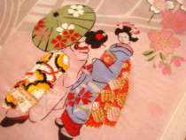 2 pieces of imported Yuzen embroidered handkerchief made in Japan Maiji embroidered womens cotton pure cotton wind handkerchief