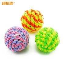 Tian Tian cat toy color elastic velvet rope ball 3 pack 08005]