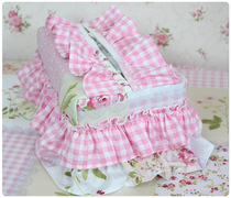 Pink patchwork tissue box jacket napkin box coat cotton cloth towel box coat cotton cloth tissue box coat