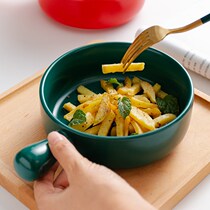 Ceramic Baking Oven Meal Baking Tray With Shank Baking Bowl Pasta Dishes Home Cutlery Foam Noodle Bowl Breakfast Salad Bowl