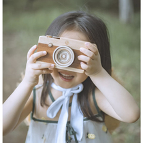 New Children Photography Props Simulation Camera Woody Retro Music Box Shaded baby photo swing piece camera