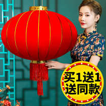Flannel red lantern chandelier Chinese style hanging decoration outdoor waterproof door holiday supplies palace lantern small decoration