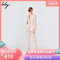 Lily 2020 spring new style women's makings waist closing fit suit coat straight bobbin pants casual suit pants suit