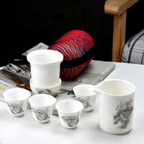 Travel tea set portable outdoor small set of car a pot of four cups of fast guest Cup bubble teapot high-end storage tea cup