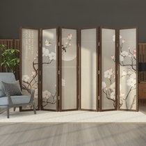 Chinese style foldable movable screen Home partition Entrance barrier brake Home office partition wall can be customized