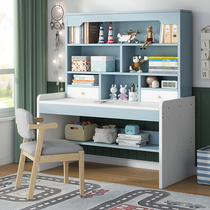 Children Learning Table Lifting Desk Bookshelves Integrated Boy Girl Home Bedroom Writing Desk Chair Subsuit