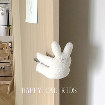 INS Wind lamb cashmere little rabbit childrens room Anti-pinch hand door hanging door door door lock baby door clip door crack